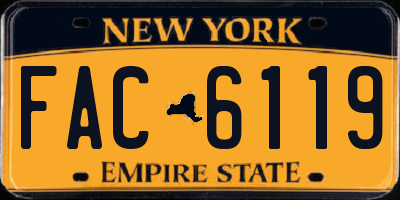 NY license plate FAC6119