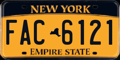 NY license plate FAC6121