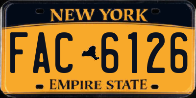 NY license plate FAC6126