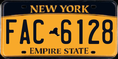 NY license plate FAC6128