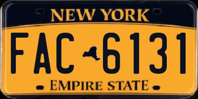 NY license plate FAC6131