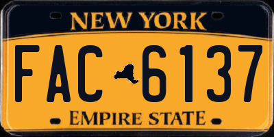 NY license plate FAC6137