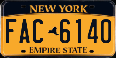 NY license plate FAC6140