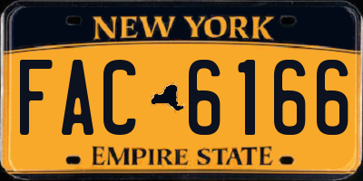 NY license plate FAC6166