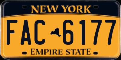 NY license plate FAC6177