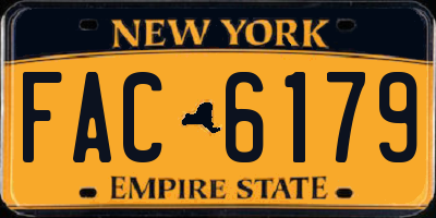 NY license plate FAC6179