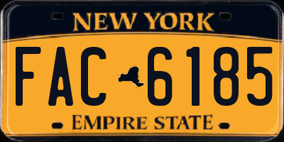 NY license plate FAC6185