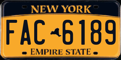 NY license plate FAC6189