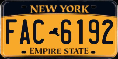 NY license plate FAC6192