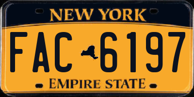 NY license plate FAC6197