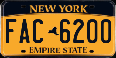 NY license plate FAC6200