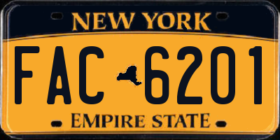 NY license plate FAC6201