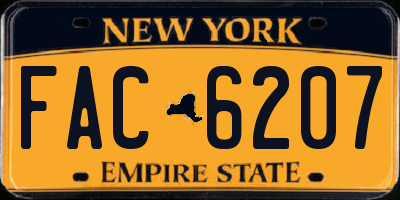 NY license plate FAC6207