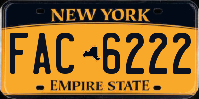 NY license plate FAC6222
