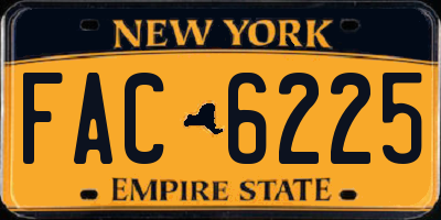 NY license plate FAC6225
