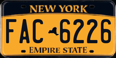 NY license plate FAC6226