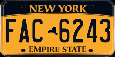 NY license plate FAC6243