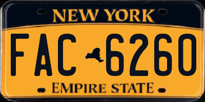 NY license plate FAC6260