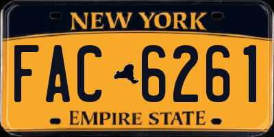 NY license plate FAC6261