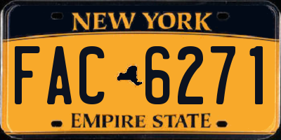 NY license plate FAC6271