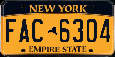NY license plate FAC6304