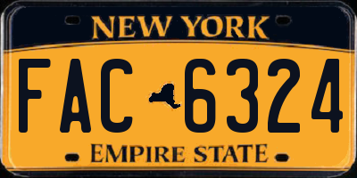 NY license plate FAC6324