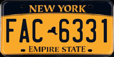 NY license plate FAC6331