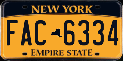 NY license plate FAC6334