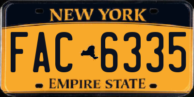 NY license plate FAC6335
