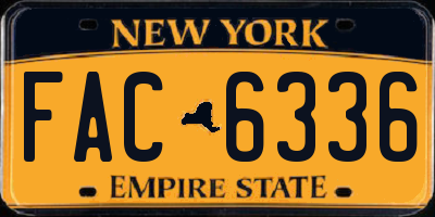 NY license plate FAC6336