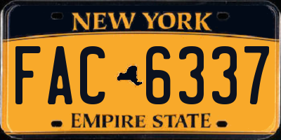 NY license plate FAC6337