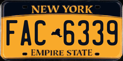 NY license plate FAC6339