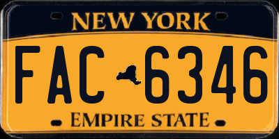 NY license plate FAC6346