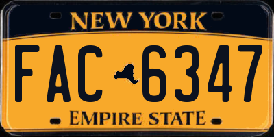 NY license plate FAC6347
