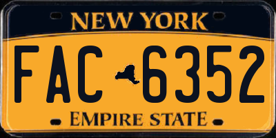 NY license plate FAC6352