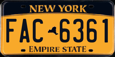 NY license plate FAC6361