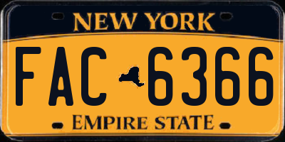 NY license plate FAC6366