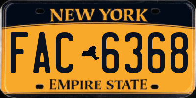 NY license plate FAC6368