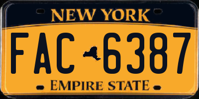 NY license plate FAC6387