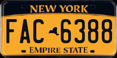 NY license plate FAC6388