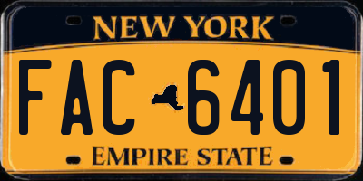 NY license plate FAC6401