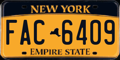 NY license plate FAC6409