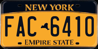 NY license plate FAC6410