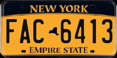 NY license plate FAC6413