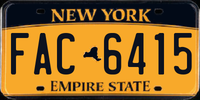 NY license plate FAC6415