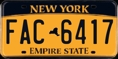 NY license plate FAC6417