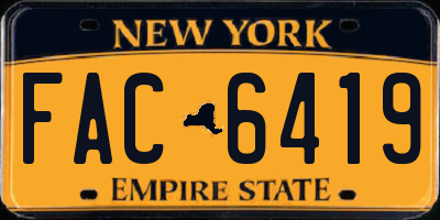NY license plate FAC6419