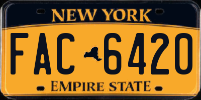 NY license plate FAC6420