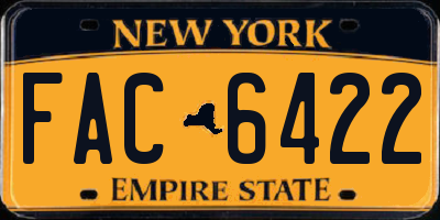 NY license plate FAC6422