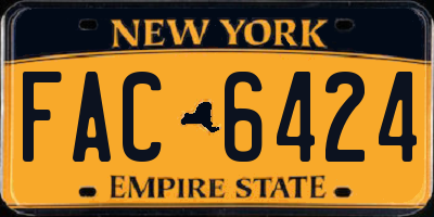 NY license plate FAC6424